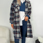 Bia Oversized Check Coat - Blue