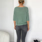 Helen Knit Top with Midi Sleeves - Green