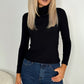 Silvia Polo Neck Top - Black