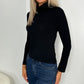 Silvia Polo Neck Top - Black