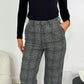 Tailored Check Wool Trousers - Grey