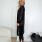 Sequin Longline Cardigan with Ribbed Cuff - Black