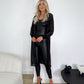 Sequin Longline Cardigan with Ribbed Cuff - Black