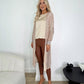 Sequin Longline Cardigan with Ribbed Cuff - Rose Gold