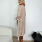 Sequin Longline Cardigan with Ribbed Cuff - Rose Gold