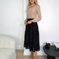 Gold Print Maxi Skirt - Black