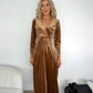 Angelina Gold Two Piece Velvet Dress