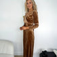 Angelina Gold Two Piece Velvet Dress