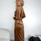 Angelina Gold Two Piece Velvet Dress