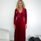 Angelina Red Two Piece Velvet Dress