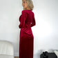 Angelina Red Two Piece Velvet Dress