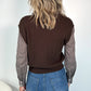 Nicole two-in-one vest and stripped shirt - Brown