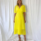 Michelle Pleated Neon Dress - Yellow