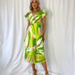 Charlotte Pleated Elasticated Dress - Lime