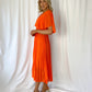 Michelle Pleated Neon Dress - Orange