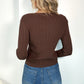 Suzan Long Sleeved Pattern Knit Top - Brown