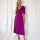 Amanda Cross over Top Midi Dress - Purple