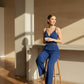 Mia V Neck Spaghetti Strap Jumpsuit - Navy