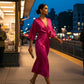 Dorah Satin Maxi Dress - Fuchsia