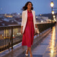 Annie Longline Blazer with Ruched Sleeves - White