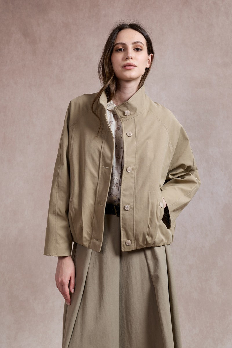 Anna Trench Bomber Jacket - Light Khaki