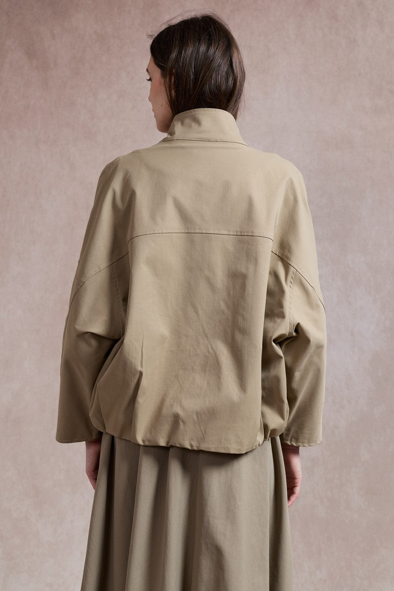 Anna Trench Bomber Jacket - Light Khaki
