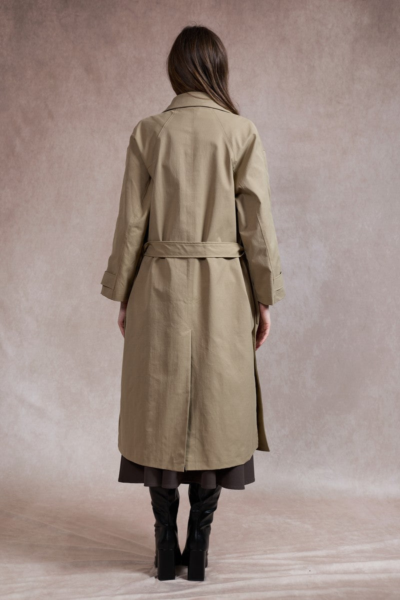 Norah Belted Trench Coat - Light Khaki