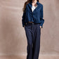 Lynsey Barrel Leg Trousers - Navy