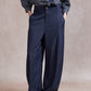 Lynsey Barrel Leg Trousers - Navy