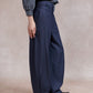 Lynsey Barrel Leg Trousers - Navy