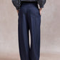 Lynsey Barrel Leg Trousers - Navy