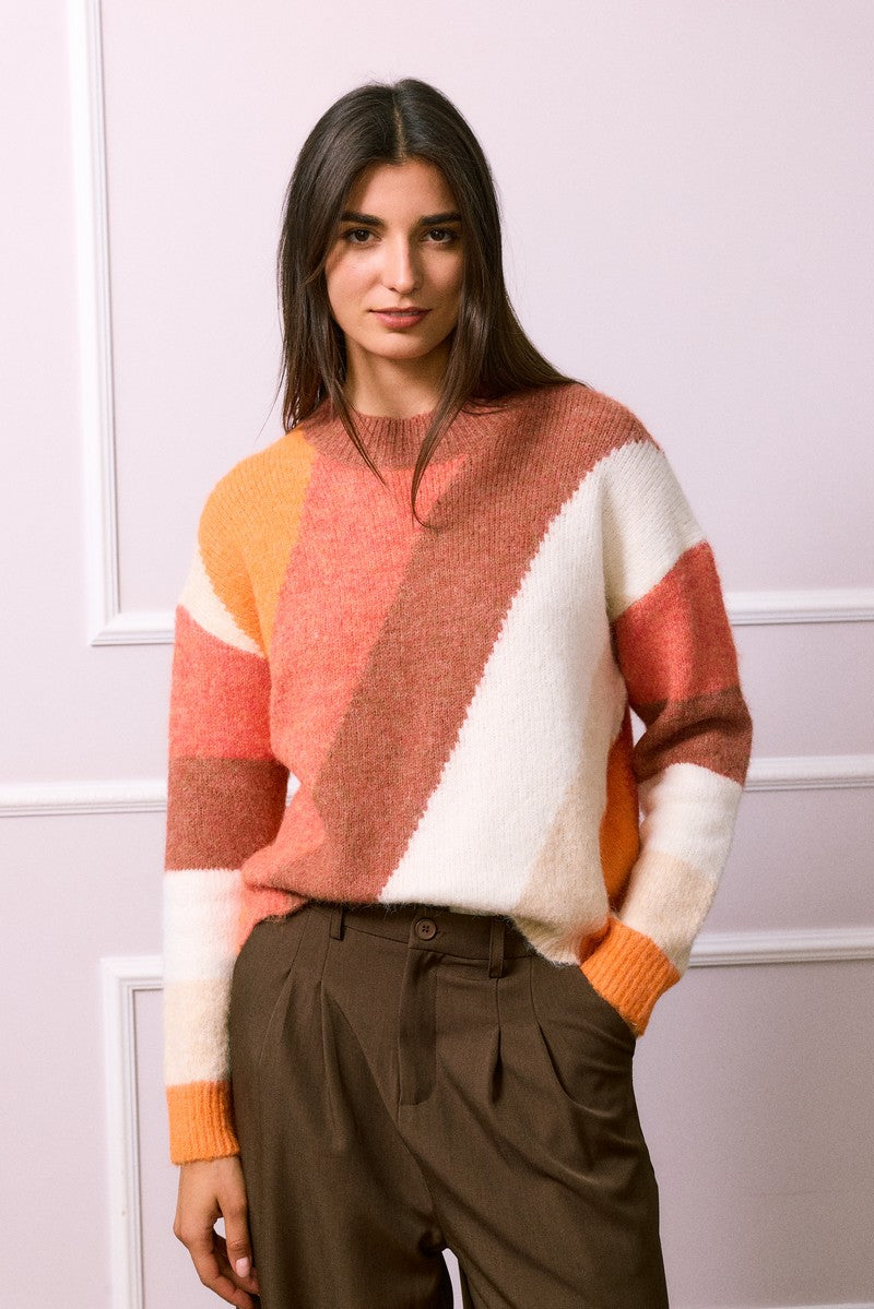 Ellis Pattern Jumper - Orange