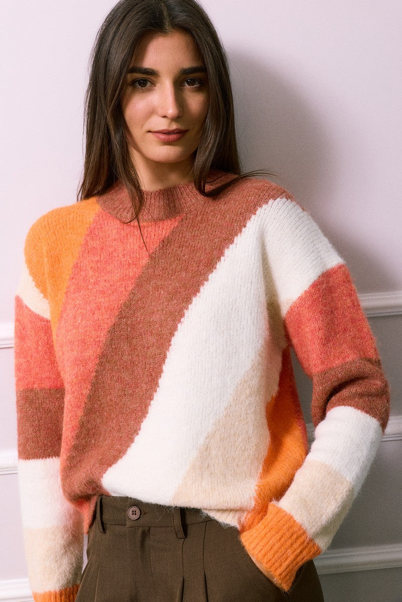 Ellis Pattern Jumper - Orange