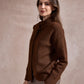 Sharon Knitted Scarf Jumper - Chocolate Brown