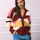 Val Printed Button Down Cardigan - Burgundy