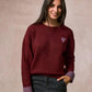 Aoife Knit Sweater with Check Prints - Burgundy