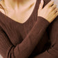 Anne Long Sleeved Pattern Knit Top - Brown