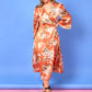 Alba Floral Maxi Wrap Dress - Orange