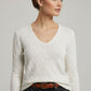 Anne Long Sleeved Pattern Top - Ecru