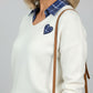 Veronica collar jumper with heart print - White