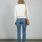 Veronica collar jumper with heart print - White