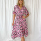 Beth Printed Dress - Pink and Black