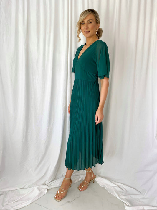 Suzy Pleated Dress - Green
