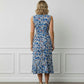 Silvia Floral Wrap Dress - Blue