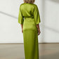 Dorah Satin Maxi Dress - Lime Green