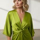 Dorah Satin Maxi Dress - Lime Green