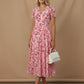 Fiona Floral Midi Dress - Pink
