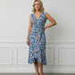 Silvia Floral Wrap Dress - Blue