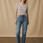 Maire Striped Top V-Neck - Brown