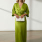 Dorah Satin Maxi Dress - Lime Green
